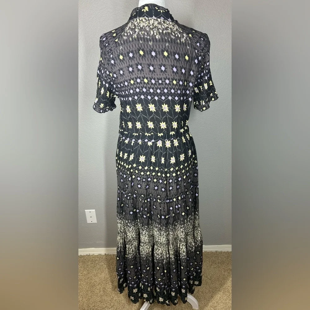 Free People RARE Feelings Tiered Maxi Boho Whimsigoth Dress Multicolor Size M
